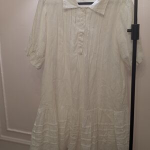 Elegant White Button-Down Dress